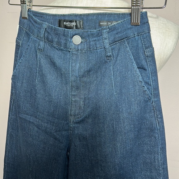 Black Label C'est Toi High Rise Folded Wide Leg Jeans Waist 26/1 - Picture 7 of 16